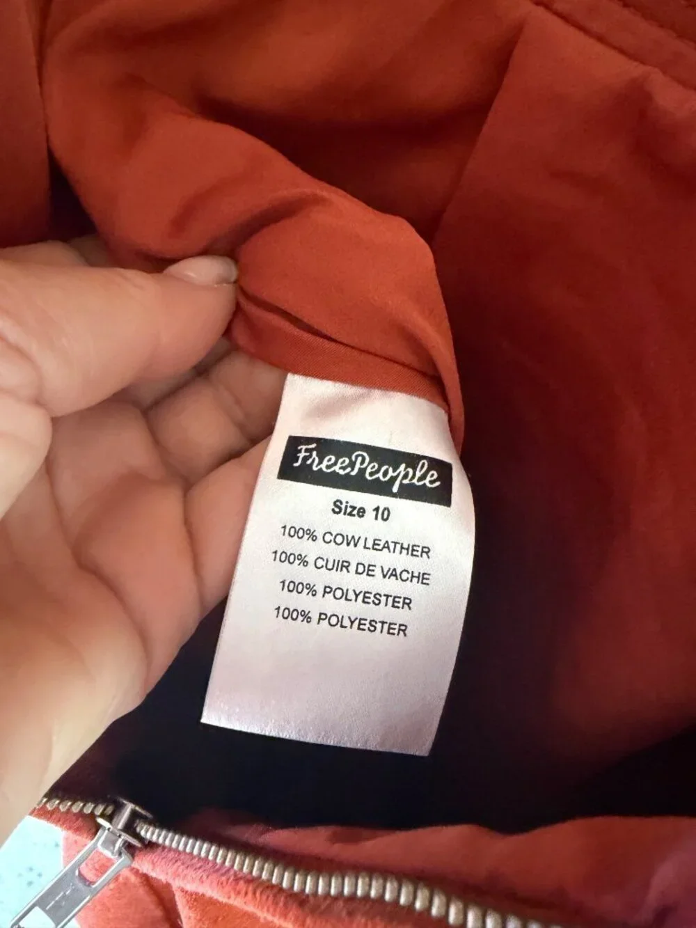 Free People Womens Midi Apron Dress Size 10 Burnt Orange Suede Bib Lined Retro